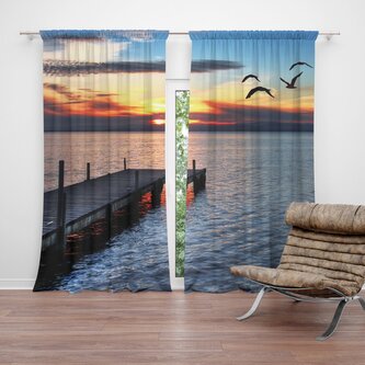 Závěs Západ slunce nad molem: 2ks 140x250cm Závěs Západ slunce nad molem: 2ks 140x250cm