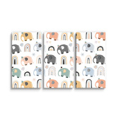 Obraz - 3-dílný Animovaní sloni: 120x80 cm