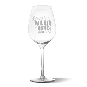 Sklenička na víno Miluji koně: 49 cl