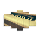 Obraz - 5-dílný Klávesy klavíru: 125x90 cm