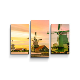 Obraz - 3-dílný Větrné mlýny: 75x50 cm