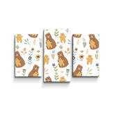 Obraz - 3-dílný Medvědi: 75x50 cm