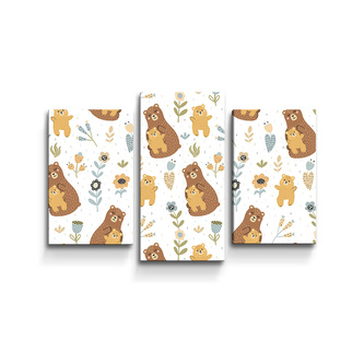 Obraz - 3-dílný Medvědi: 75x50 cm