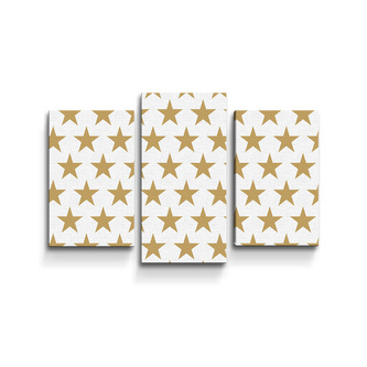Obraz - 3-dílný Zlaté hvězdy: 75x50 cm