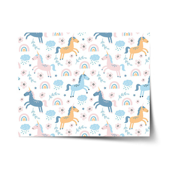 Plakát Duhoví jednorožci: 120x80 cm