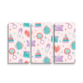 Obraz - 3-dílný Chrastítko a čepičky: 120x80 cm