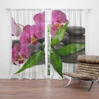 Závěs Orchideje a kameny: 2ks 140x250cm Závěs Orchideje a kameny: 2ks 140x250cm