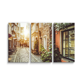 Obraz - 3-dílný Městská ulička: 120x80 cm