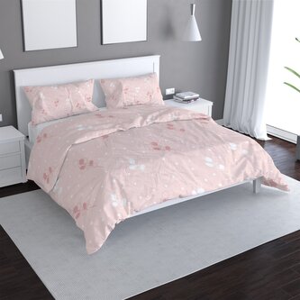 Povlečení Bílé a růžové květy: 140x220 / 90x70 Povlečení Bílé a růžové květy: 140x220 / 90x70