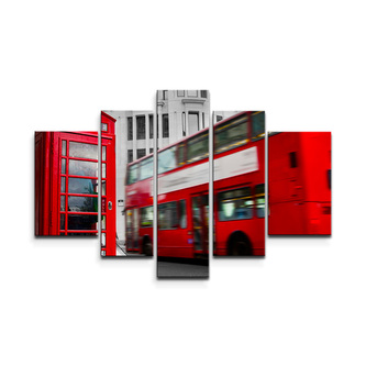 Obraz - 5-dílný Londýn 2: 125x90 cm