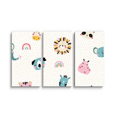 Obraz - 3-dílný Hroch, zebra a slunce: 120x80 cm