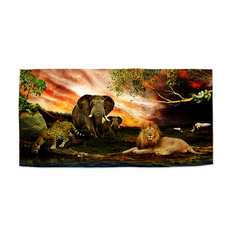Ručník Zvířata ze Sahary: 50x100 cm Ručník Zvířata ze Sahary: 50x100 cm