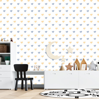 Tapeta Malované srdce na bílé: 336x220 cm