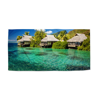 Ručník Chatky na moři: 70x140 cm Ručník Chatky na moři: 70x140 cm