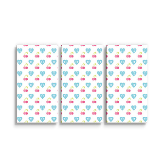 Obraz - 3-dílný Třešně a srdce: 120x80 cm