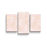 Obraz - 3-dílný Zlaté a bílé vlaštovky: 75x50 cm