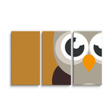 Obraz - 3-dílný Kreslená sova: 120x80 cm