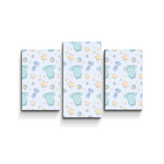 Obraz - 3-dílný Dětské oblečky: 75x50 cm