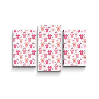 Obraz - 3-dílný Růžové oblečky: 75x50 cm