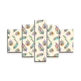 Obraz - 5-dílný Paví peříčka: 125x90 cm