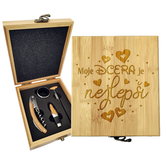 Dárková sada na víno Moje dcera je nejlepší: 147×168×49 mm