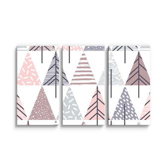 Obraz - 3-dílný Barevné stromky: 120x80 cm