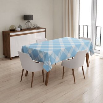 Ubrus Modrobílé čtverce: 130x130 cm