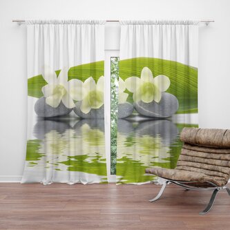 Závěs Bílá orchidej: 2ks 140x250cm