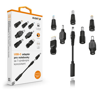 USB-C adaptér pro notebooky a ultrabooky se 7 výměnnými koncovkami USB-C adaptér pro notebooky a ultrabooky se 7 výměnnými koncovkami