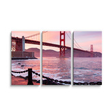 Obraz - 3-dílný Golden Gate: 120x80 cm
