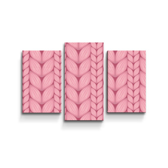 Obraz - 3-dílný Růžové pletení: 75x50 cm
