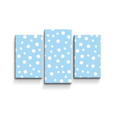 Obraz - 3-dílný Bílé puntíky na modré: 75x50 cm