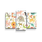 Obraz - 3-dílný Zoo abeceda: 75x50 cm