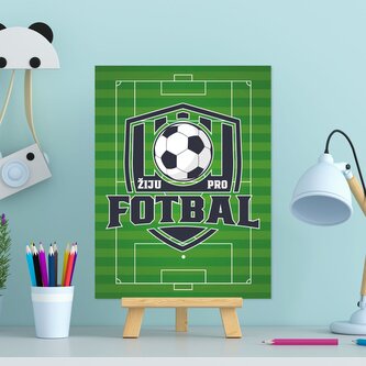 Dárková cedulka Žiju pro fotbal: 30x40 cm