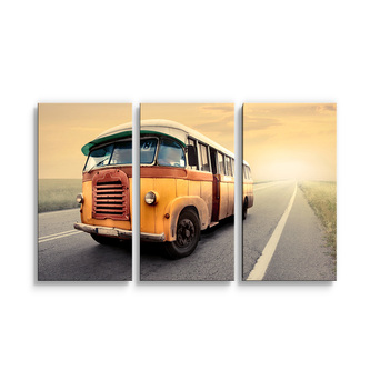 Obraz - 3-dílný Autobus veterán: 120x80 cm