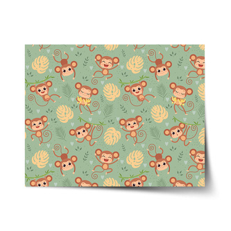 Plakát Roztomilé opičky: 120x80 cm