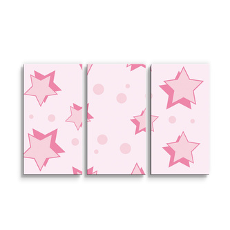Obraz - 3-dílný Růžové hvězdičky: 120x80 cm