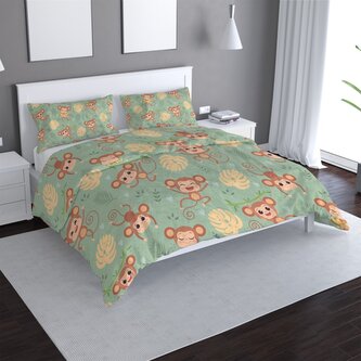 Povlečení Roztomilé opičky: 140x220 / 90x70 Povlečení Roztomilé opičky: 140x220 / 90x70