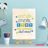 Dárková cedulka Když Bůh stvořil syny: 30x40 cm