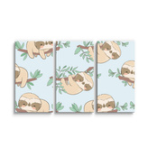 Obraz - 3-dílný Lenochodi na větvi: 120x80 cm