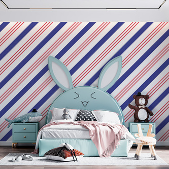 Tapeta Modročervené pruhy: 208x125 cm