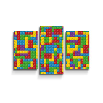Obraz - 3-dílný Barevná stavebnice: 75x50 cm