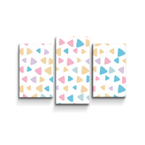 Obraz - 3-dílný Barevné trojúhelníčky: 75x50 cm