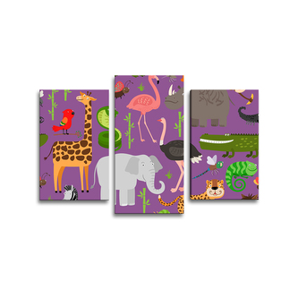 Obraz - 3-dílný Animované safari: 75x50 cm