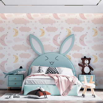 Tapeta Měsíčky a obláčky : 125x75 cm