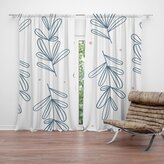 Závěs Modré lístky: 2ks 140x250cm