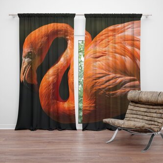 Závěs Plameňák: 2ks 140x250cm