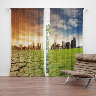 Závěs Vyprahlá zem před mrakodrapy: 2ks 140x250cm Závěs Vyprahlá zem před mrakodrapy: 2ks 140x250cm