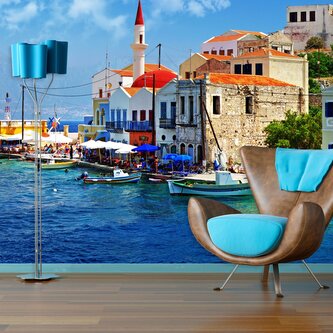 Tapeta Domky na pobřeží: 336x220 cm