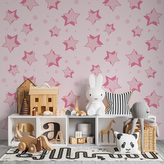 Tapeta Růžové hvězdy: 336x220 cm